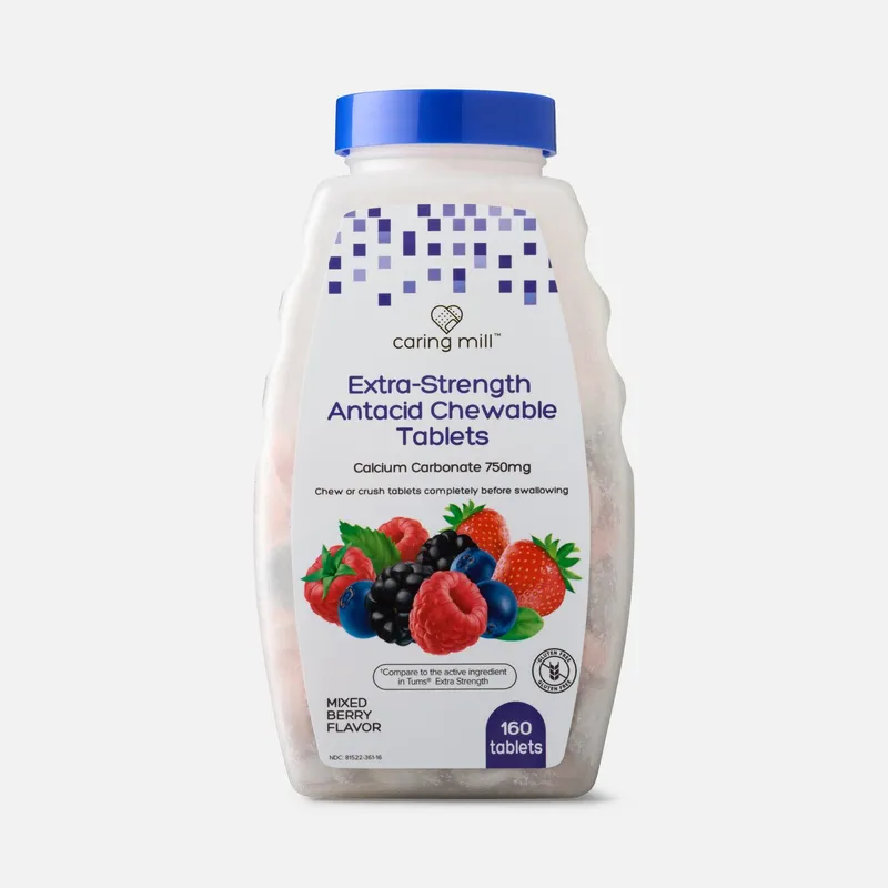 Caring Mill™ Extra Strength Antacid Chewable Tablets, Mixed Berry, 160 ct.