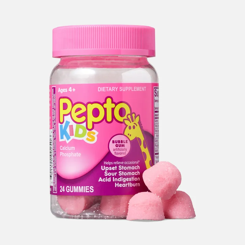 Pepto Kids Upset Stomach Relief Gummies, Bubblegum, 24 ct.