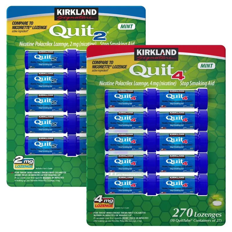 Kirkland Signature Quit, 2mg or 4mg, Mint Lozenges, 270 Pieces