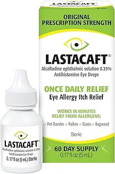 Lastacaft Once Daily Eye Allergy Itch Relief Drops, 0.17 fl oz (5 mL), 1 Count