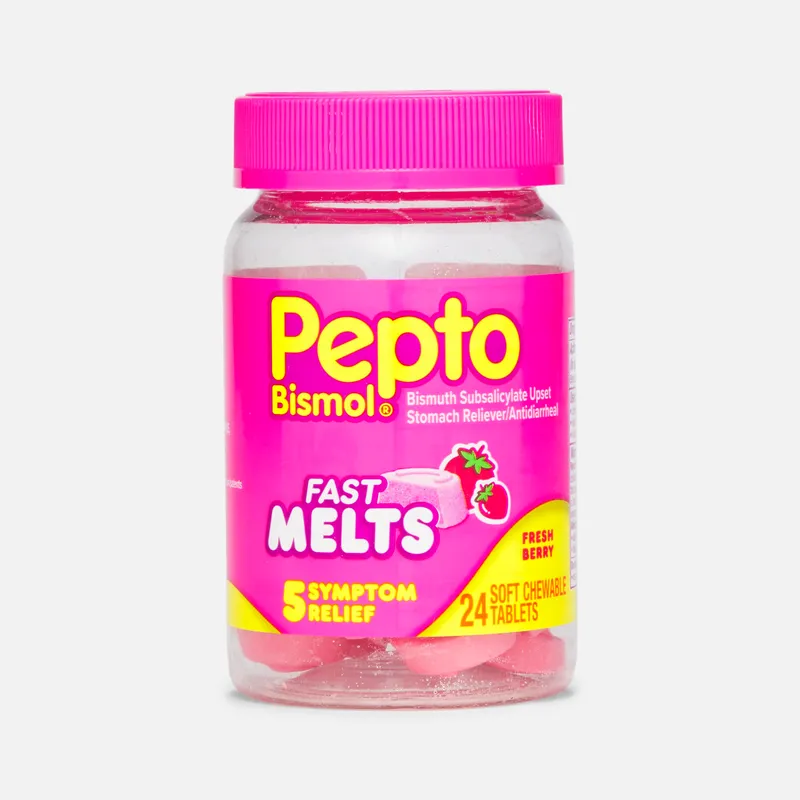 Pepto Bismol Fast Melts Upset Stomach Relief, Fresh Berry, 24 ct.