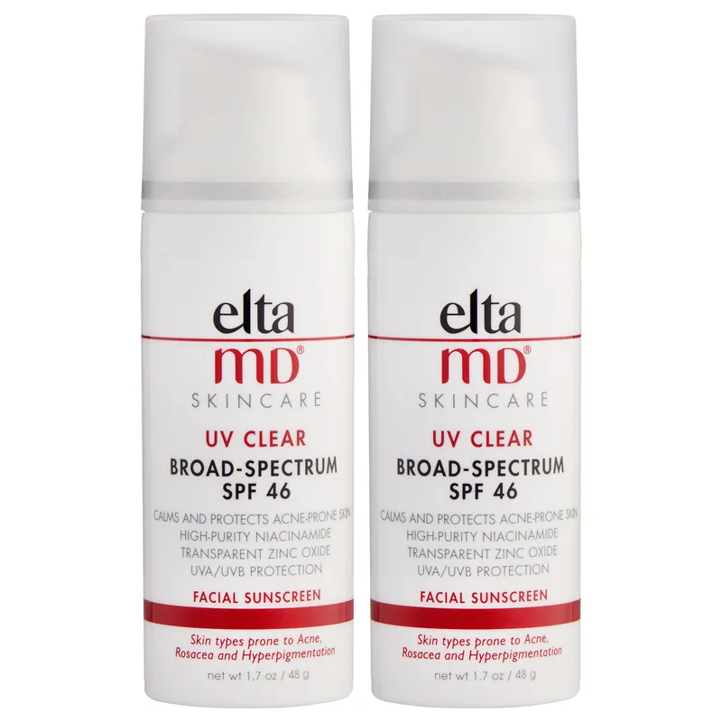 EltaMD UV Clear Broad-Spectrum Facial Sunscreen SPF 46 1.7 oz, 2-pack