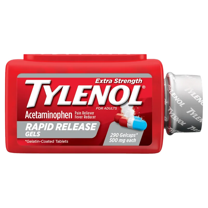 Tylenol Extra Strength Acetaminophen 500 mg, Pain & Fever Relief, 290 Rapid Release Gelcap Tablets