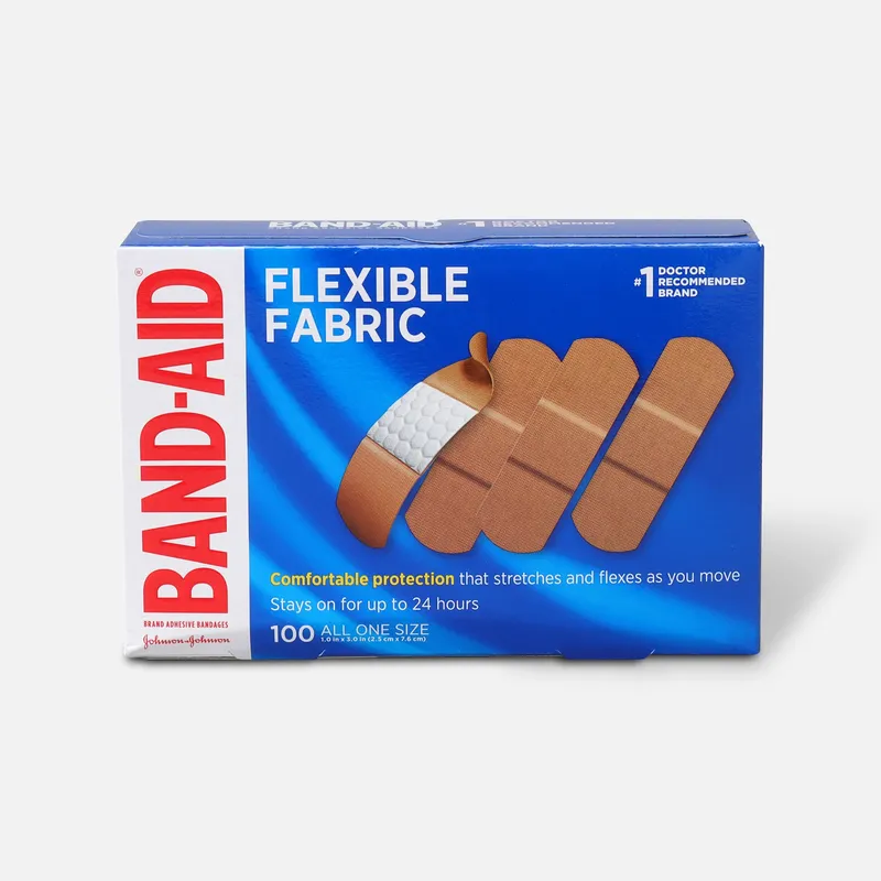 BAND-AID® Flexible Fabric Adhesive Bandages, One Size, 100 ct.