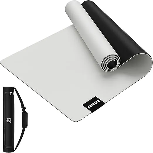 HAPBEAR Large Yoga Mat 72"x30" - 5mm Thick PU Top & Rubber Bottom - Non-Slip Wide Exercise Mat with Dual Layers - High Shock Absorption for Professional Yogis & Home Workouts - Bonus Oxford Bag Included