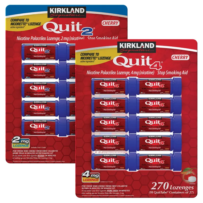 Kirkland Signature Quit 2mg or 4mg, Cherry Lozenges, 270 Pieces