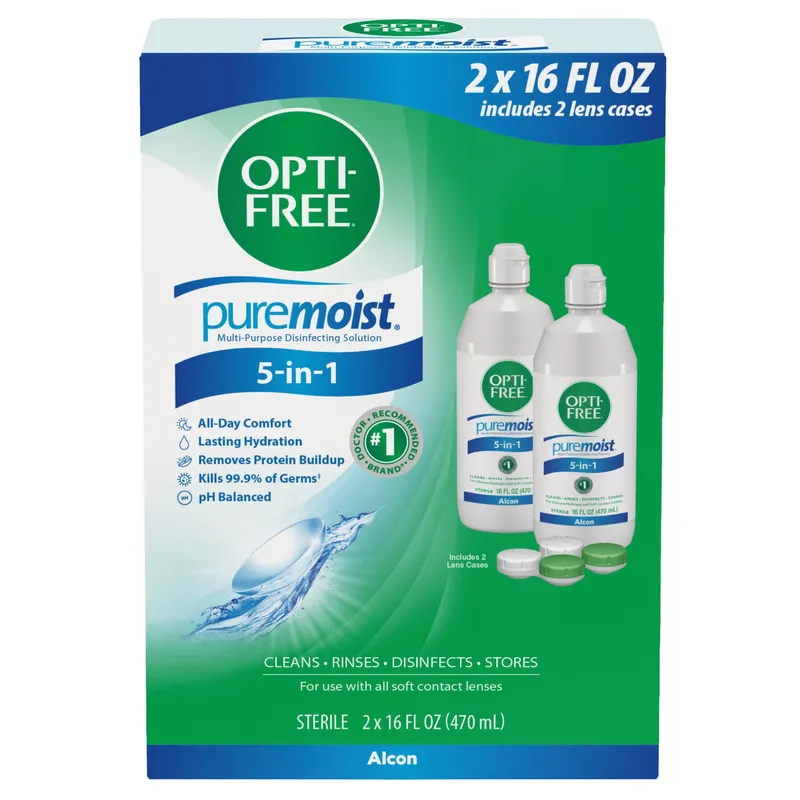 OPTI-FREE PureMoist Multi-Purpose Disinfecting Solution, 32 Ounces