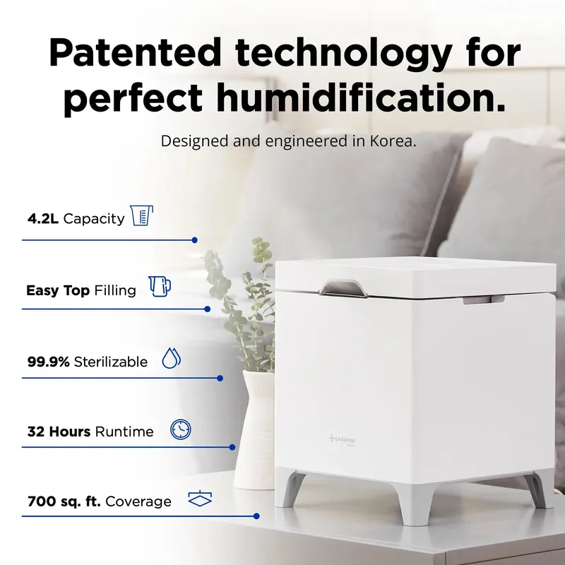 Carepod Cube Plus X50V - Sanitizing Warm + Cool Mist Stainless Steel Humidifier