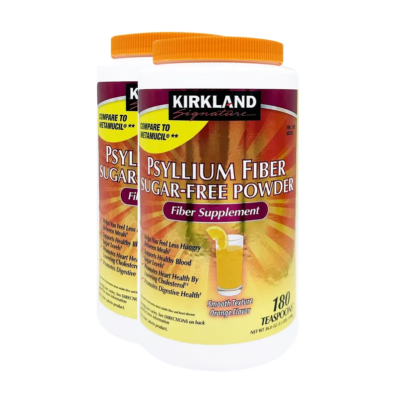 Kirkland Signature Psyllium Fiber Sugar-Free Powder, 2x180 Teaspoons