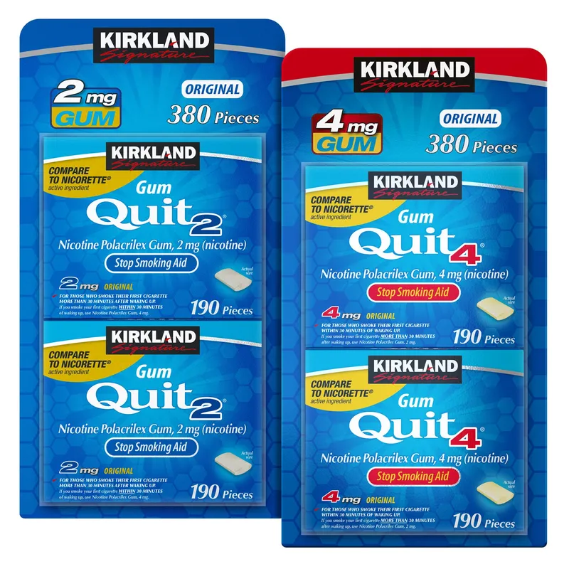 Kirkland Signature Quit 2 mg or 4mg, Original Gum, 380 Pieces