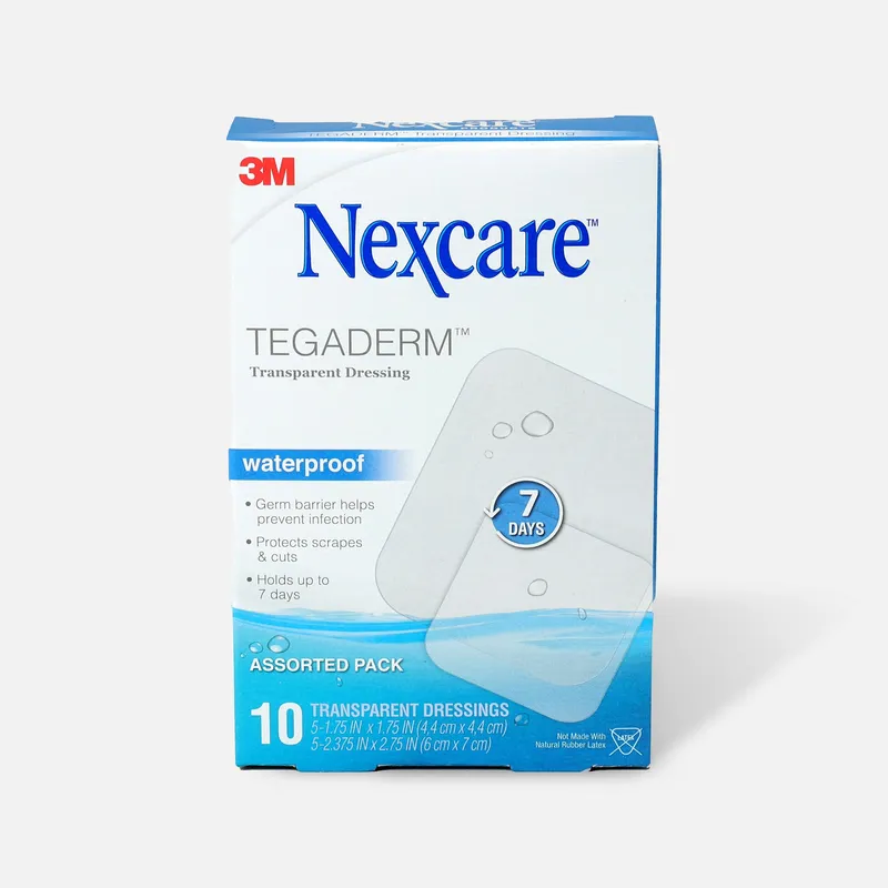 Nexcare Tegaderm Waterproof Transparent Dressing Assorted Pack, 10 ct.
