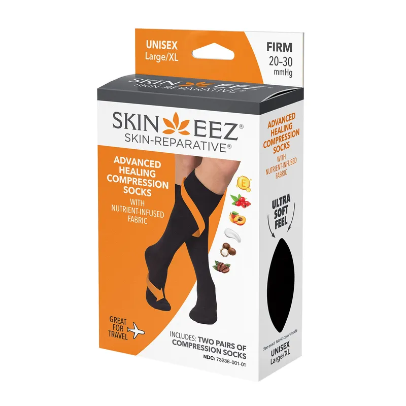 Skineez Medical Grade Advanced Healing Compression Socks, 2 Pack, Firm