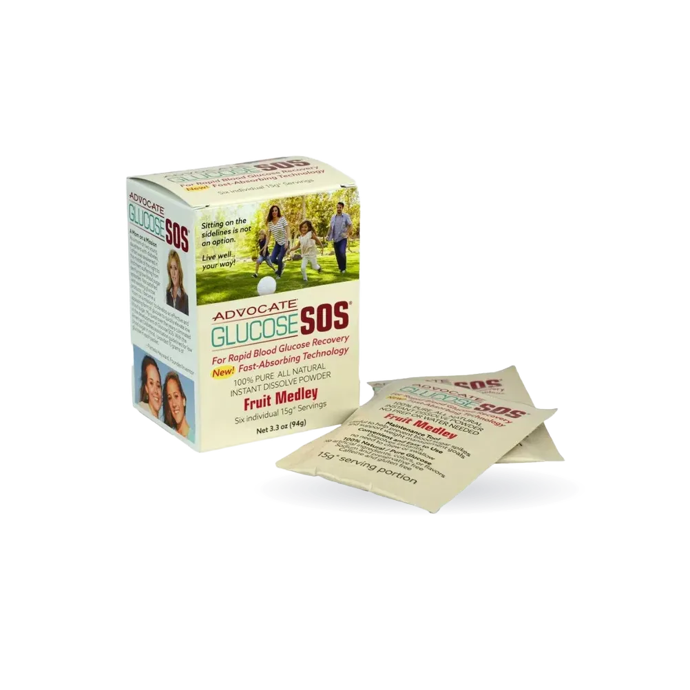 Advocate Glucose SOS Powder, Fruit Medley, 3.3 oz.