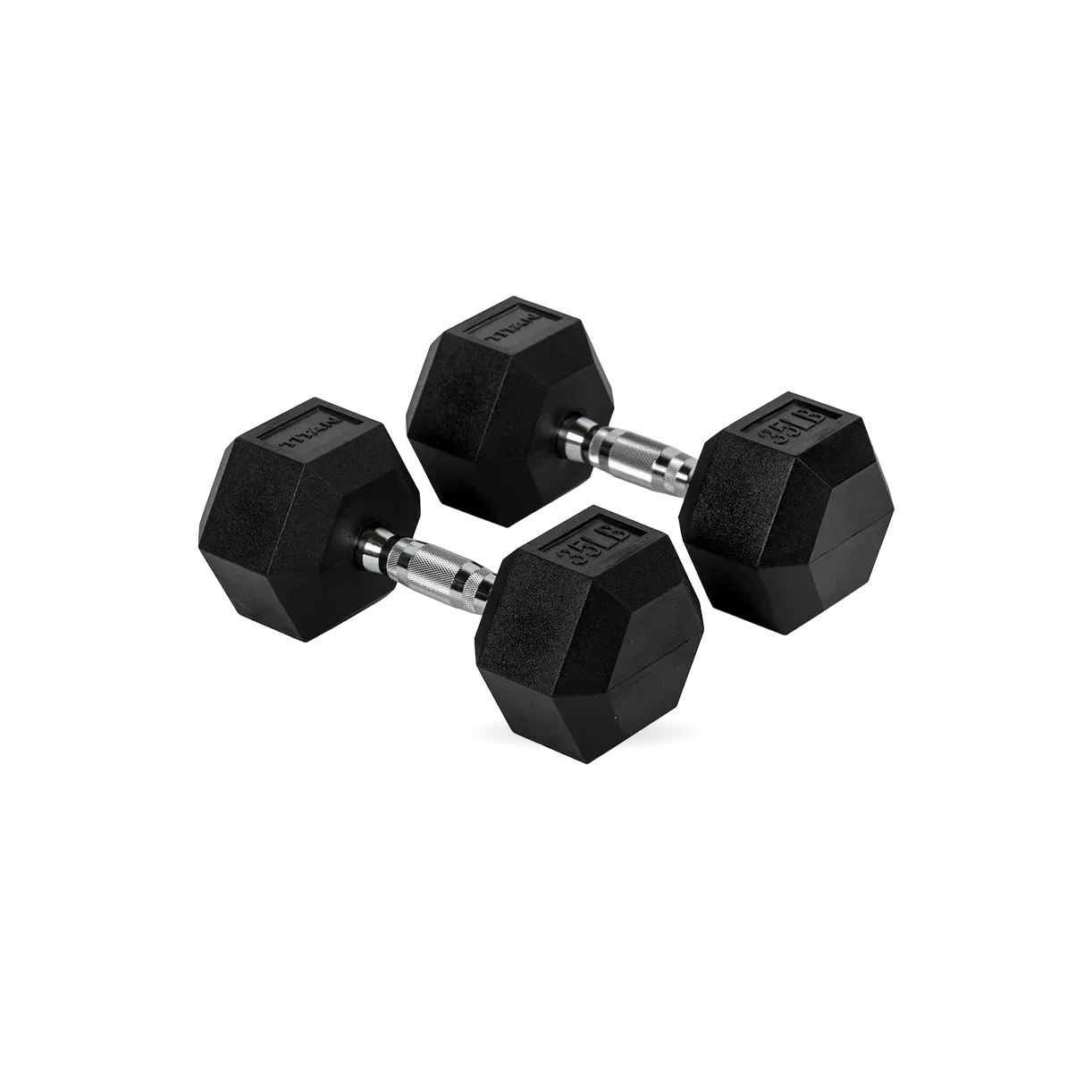 35 LB Rubber Hex Dumbbells