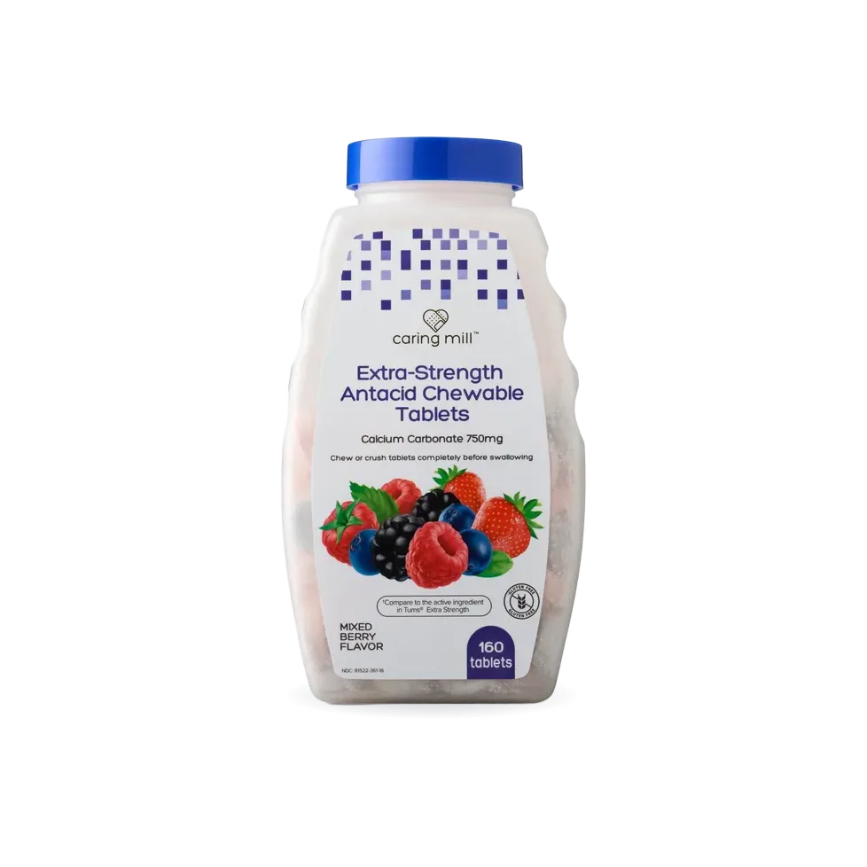 Caring Mill™ Extra Strength Antacid Chewable Tablets, Mixed Berry, 160 ct.