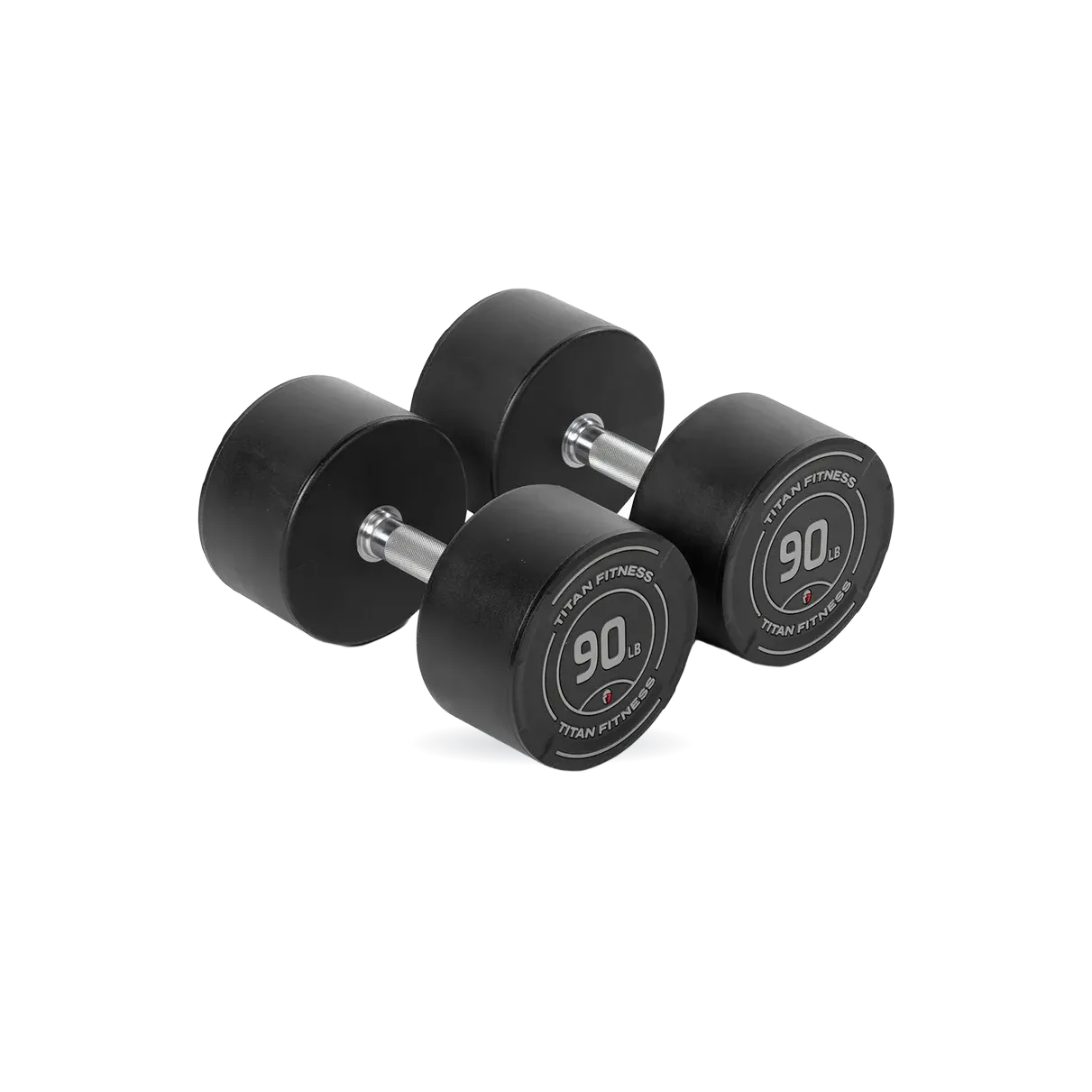 90 LB Pair Round Urethane Dumbbells