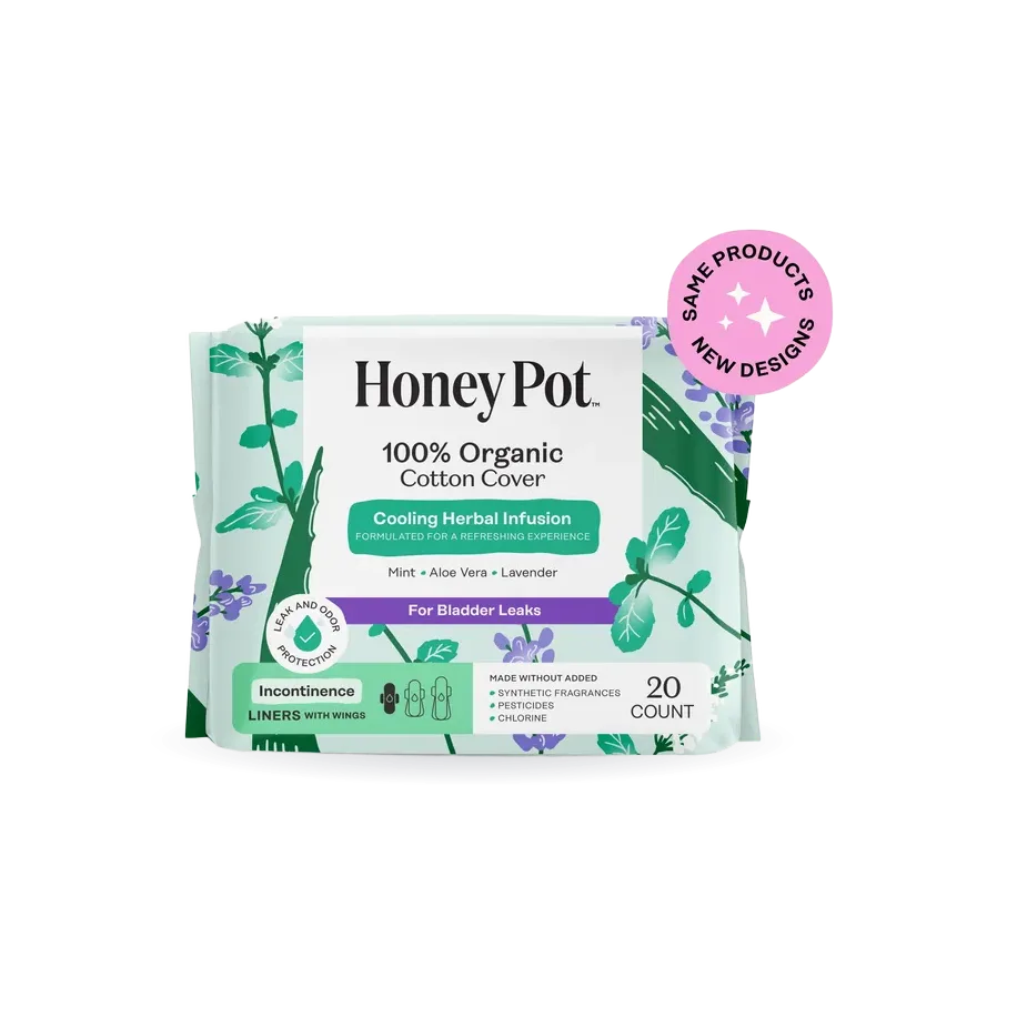 Incontinence Cooling Herbal Infusion 100% Organic Cotton Cover Liners