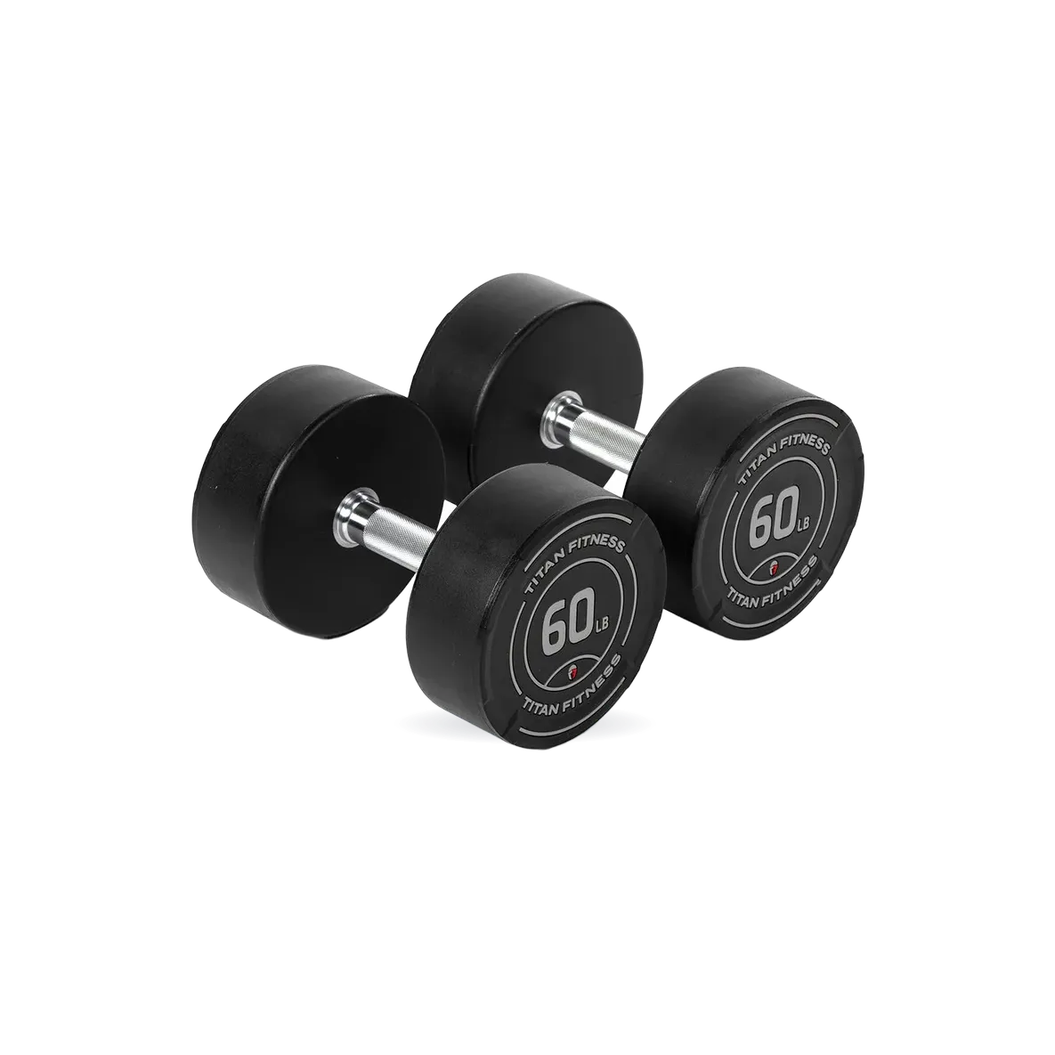 60 LB Pair Round Urethane Dumbbells