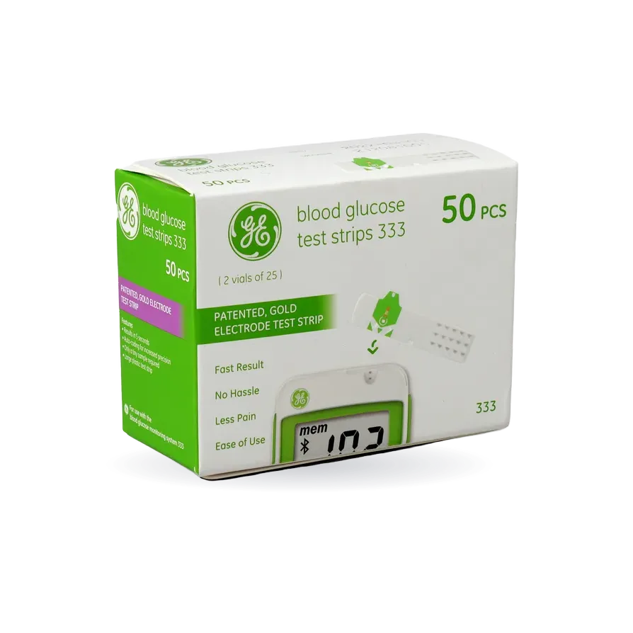 GE333 Blood Glucose Test Strips, 50 ct.