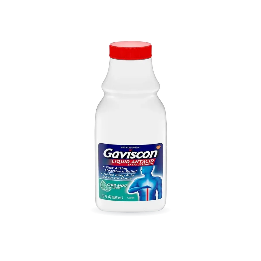 Gaviscon Extra Strength Liquid Antacid, Cool Mint Flavor, 12 fl oz.