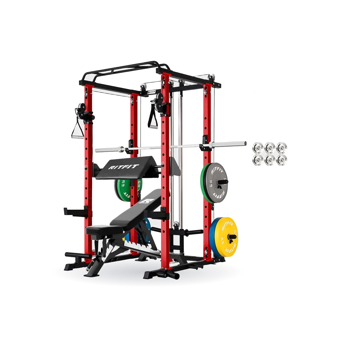 RitFit P3 Power Cage 1200lbs Home Gym Package