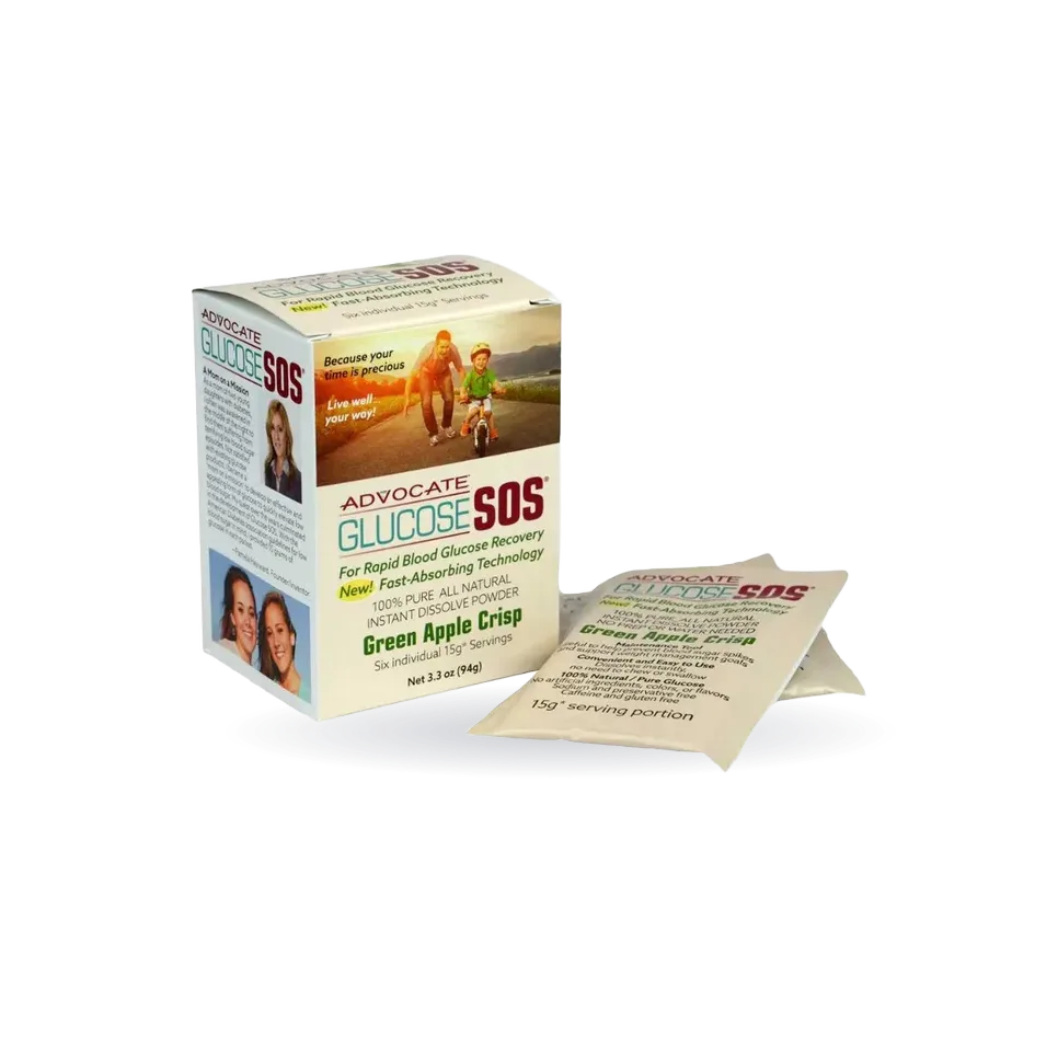 Advocate Glucose SOS Powder, Green Apple, 3.3 oz.