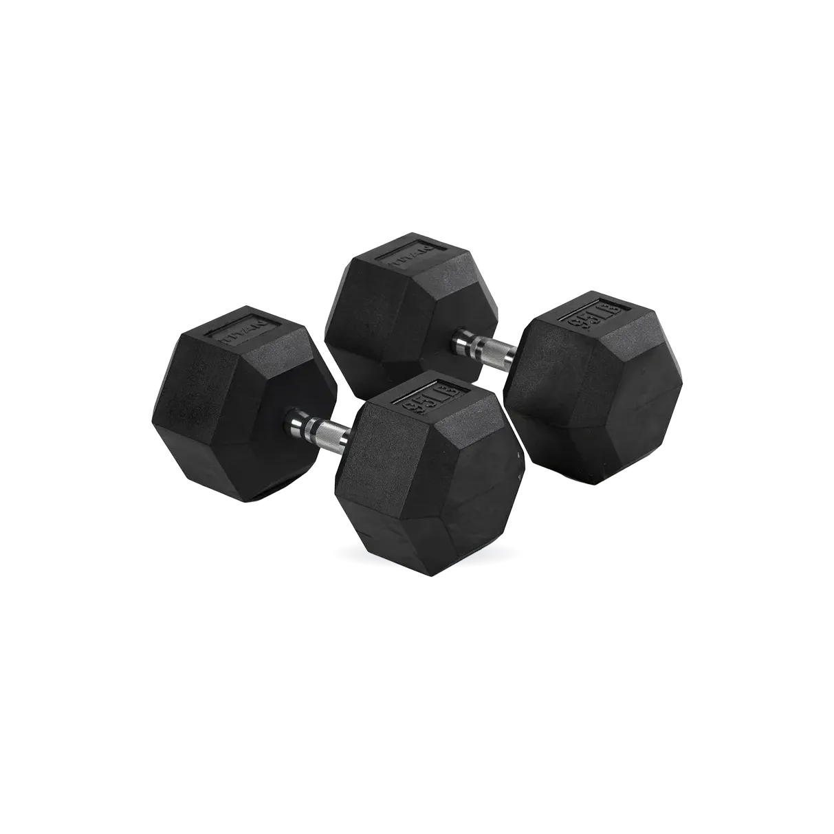 95 LB Rubber Hex Dumbbells
