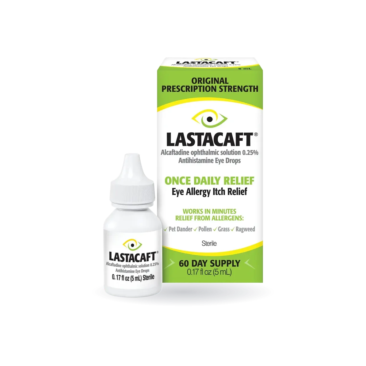 Lastacaft Once Daily Eye Allergy Itch Relief Drops, 0.17 fl oz (5 mL), 1 Count