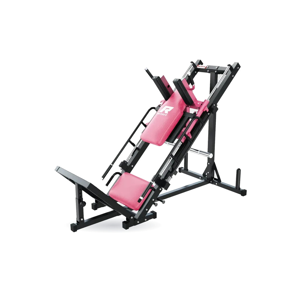 RitFit BLP01 45 Degree 3-In-1 Leg Press Hack Squat and Calf Raise Machine - Pink