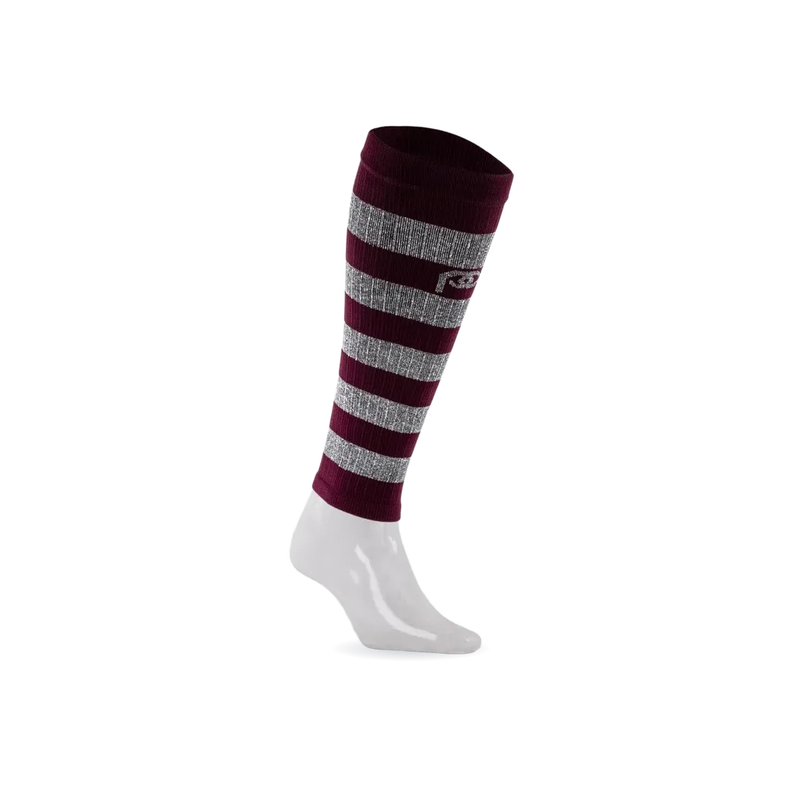 Calf Sleeves, Maroon and Heather Stripes