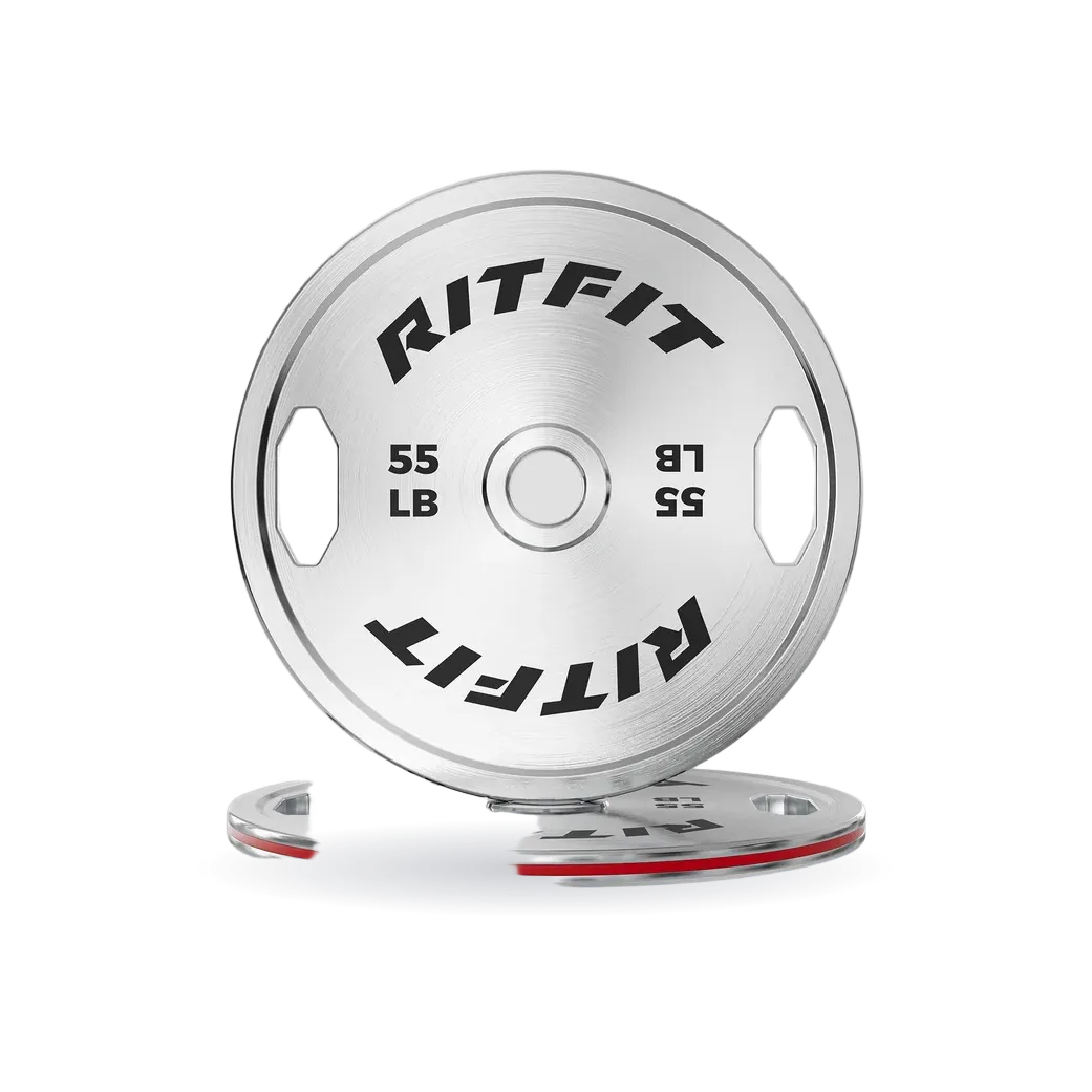 RitFit Hand Grip Chrome Steel Bumper Plates