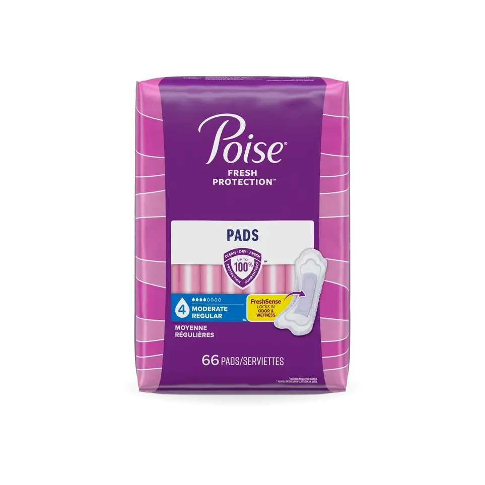Poise Incontinence Pads, Moderate Regular, 66 ct.