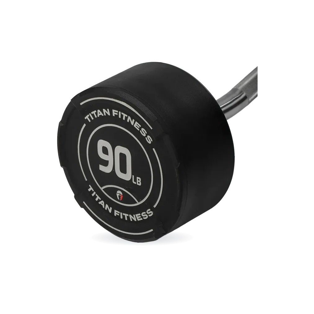 90 LB EZ Curl Fixed Urethane Barbell