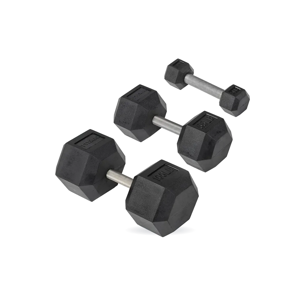 Straight Stainless Steel Hex Dumbbells