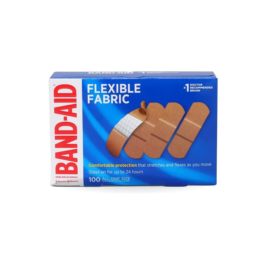 BAND-AID® Flexible Fabric Adhesive Bandages, One Size, 100 ct.