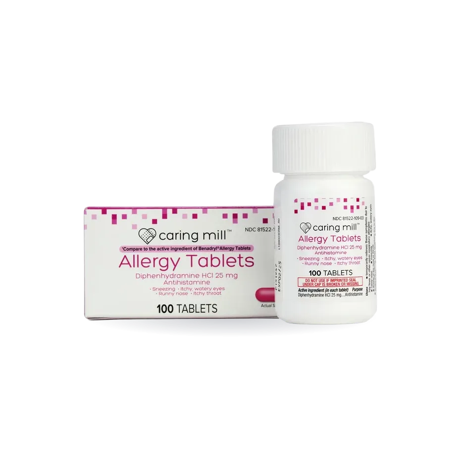 Caring Mill™ Diphenhydramine Allergy Relief Tablets, 100 ct.