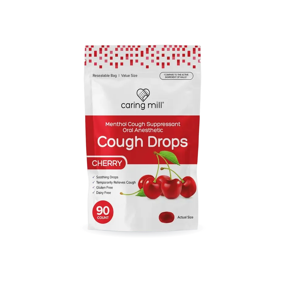 Caring Mill™ Cough Drops, Cherry, 90 ct.