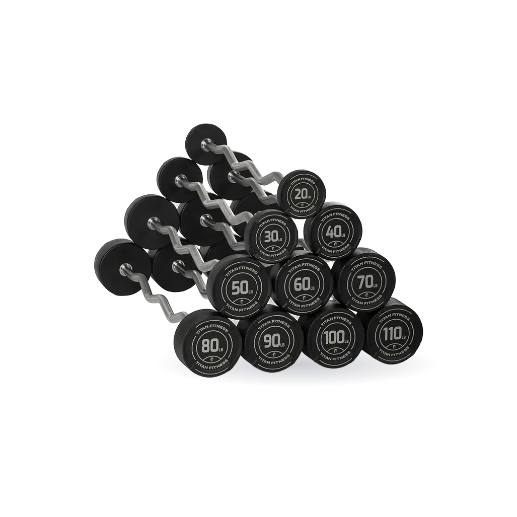 EZ Curl Fixed Urethane Barbells