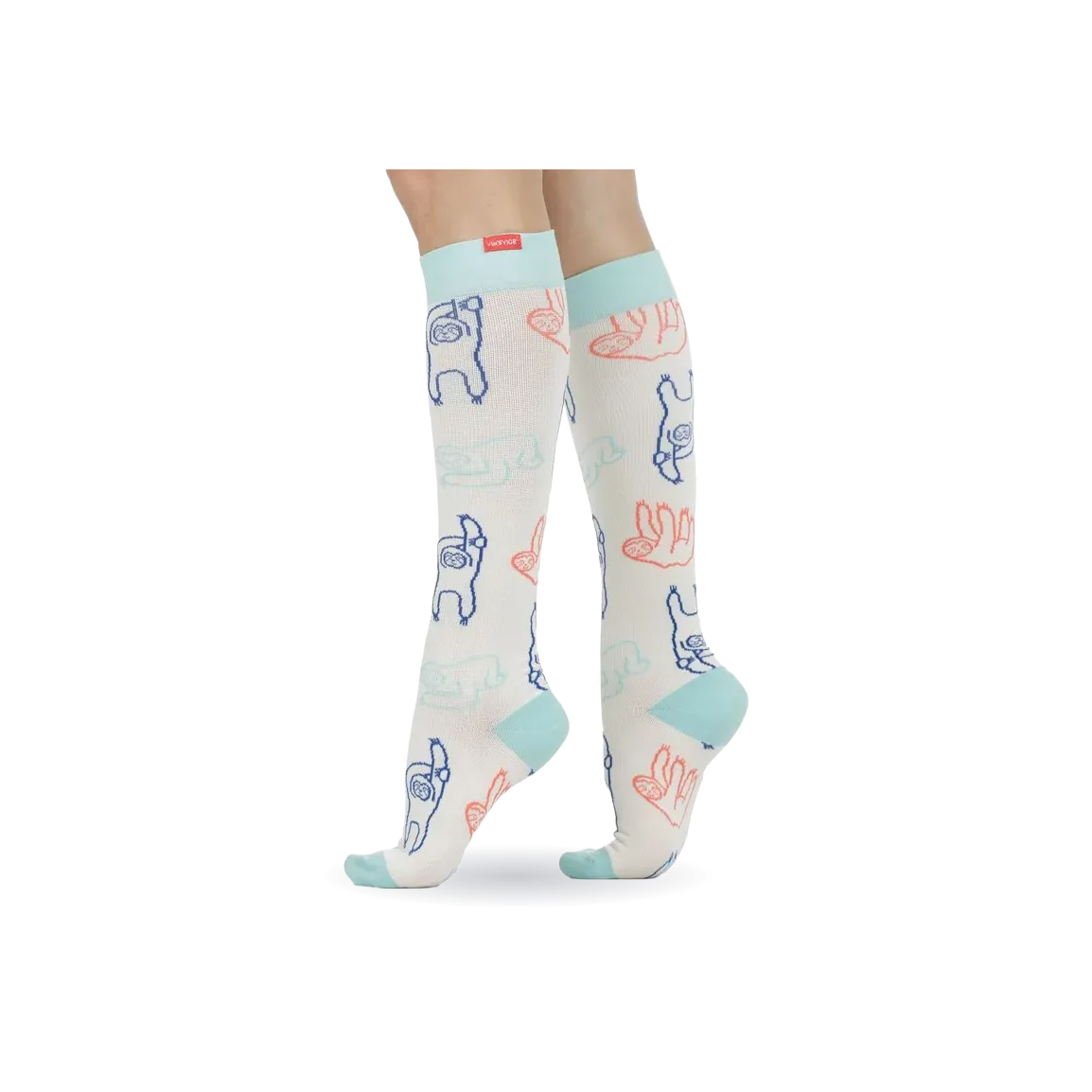 Slumbering Sloths (Nylon - Seamless Toe Compression Socks)
