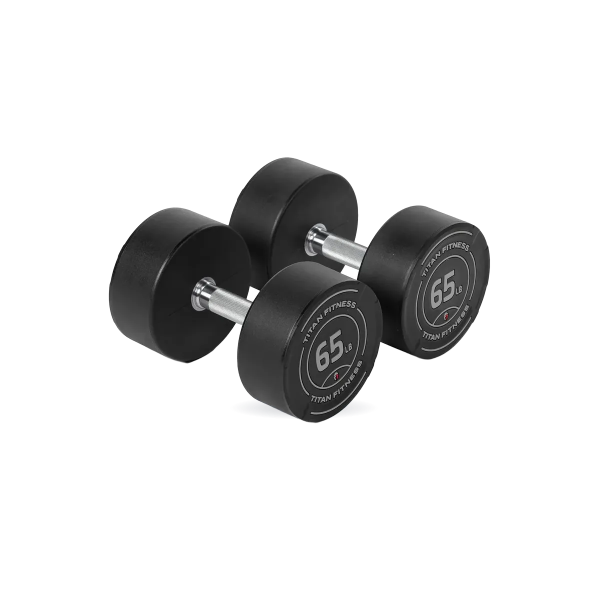 65 LB Pair Round Urethane Dumbbells