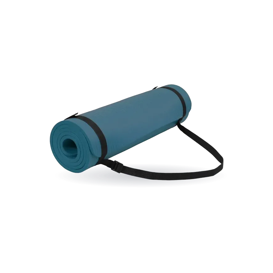 FlexWave 71"x24" Non-Slip Exercise & Yoga Mat – ½" Thick, Double-Sided Grip, Moisture-Proof Foam, Includes Free Adjustable Strap