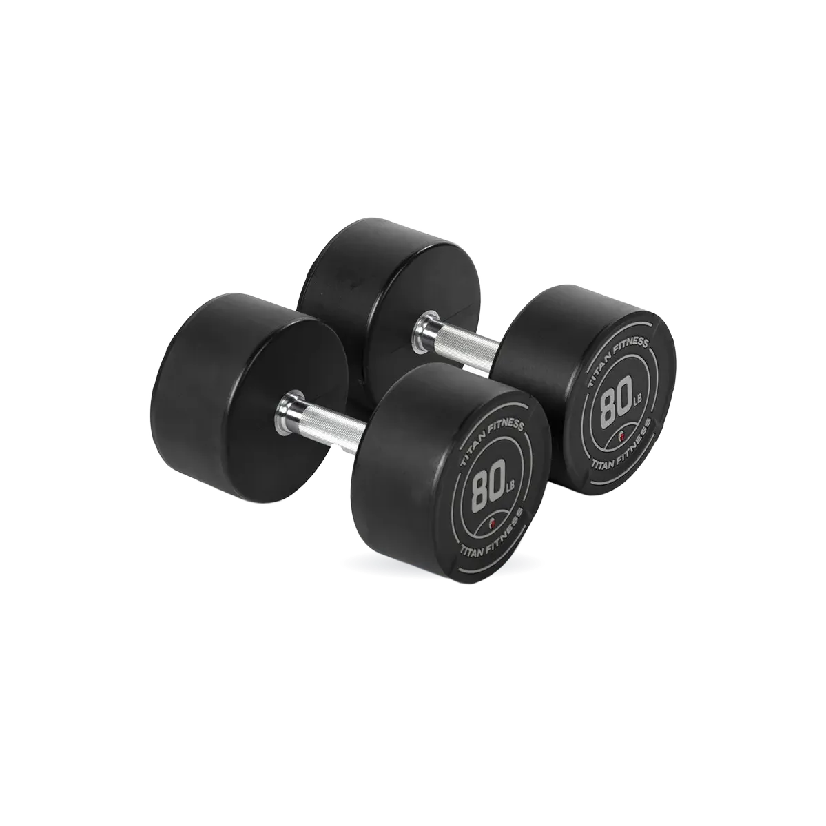 80 LB Pair Round Urethane Dumbbells