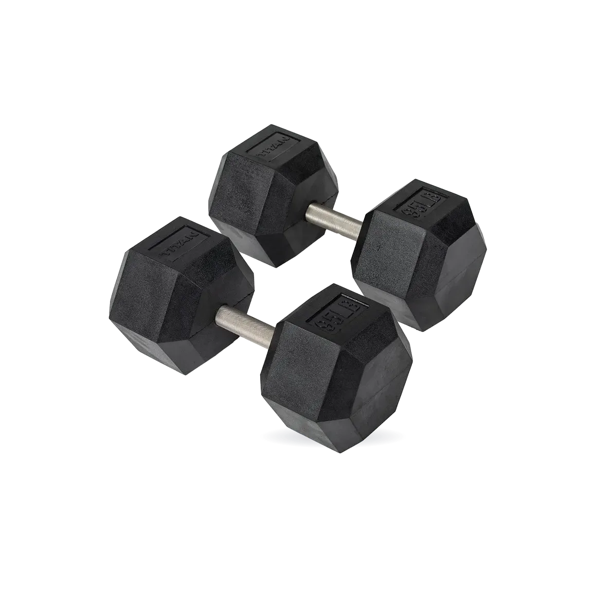 95 LB Straight Stainless Steel Hex Dumbbells