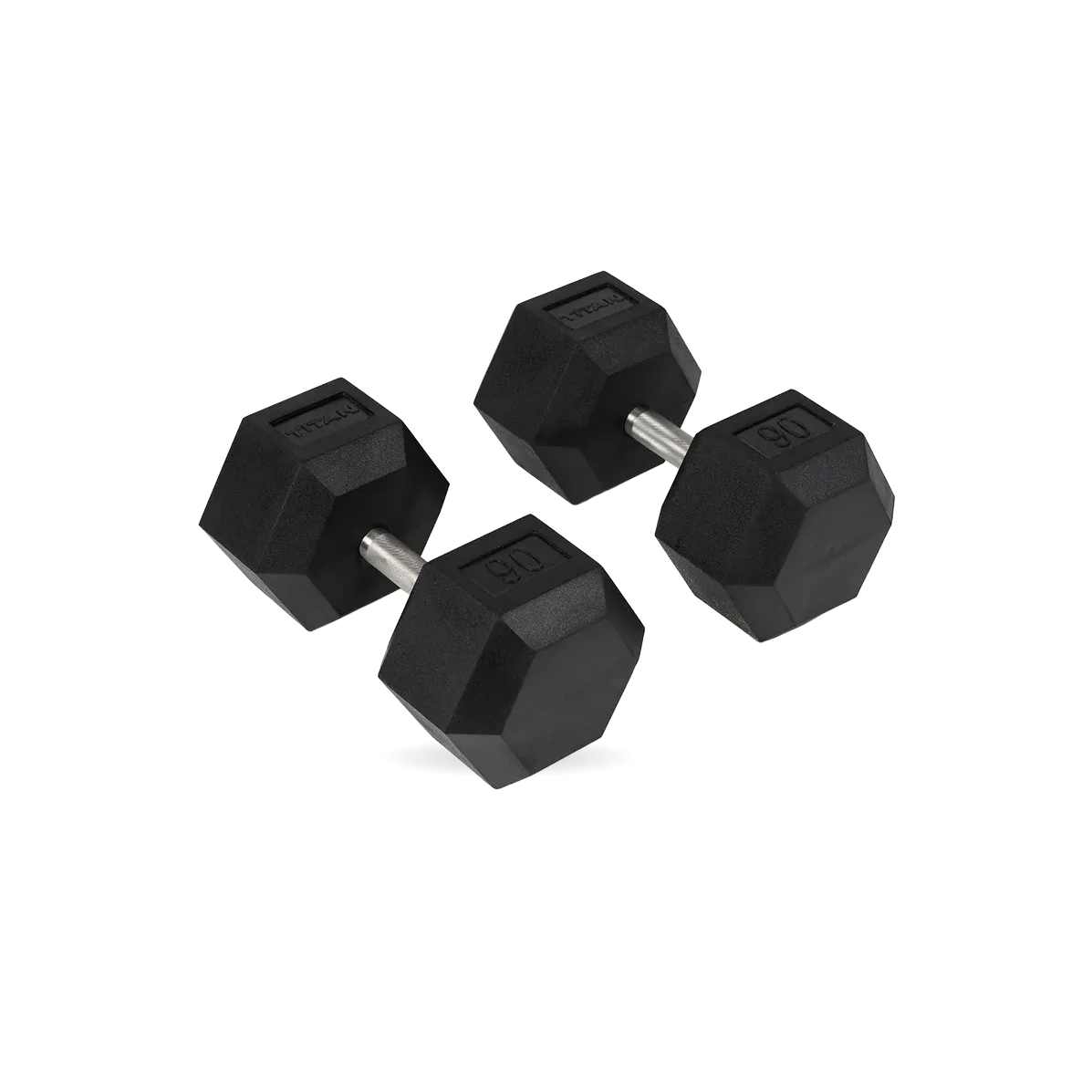 90 LB Straight Stainless Steel Hex Dumbbells