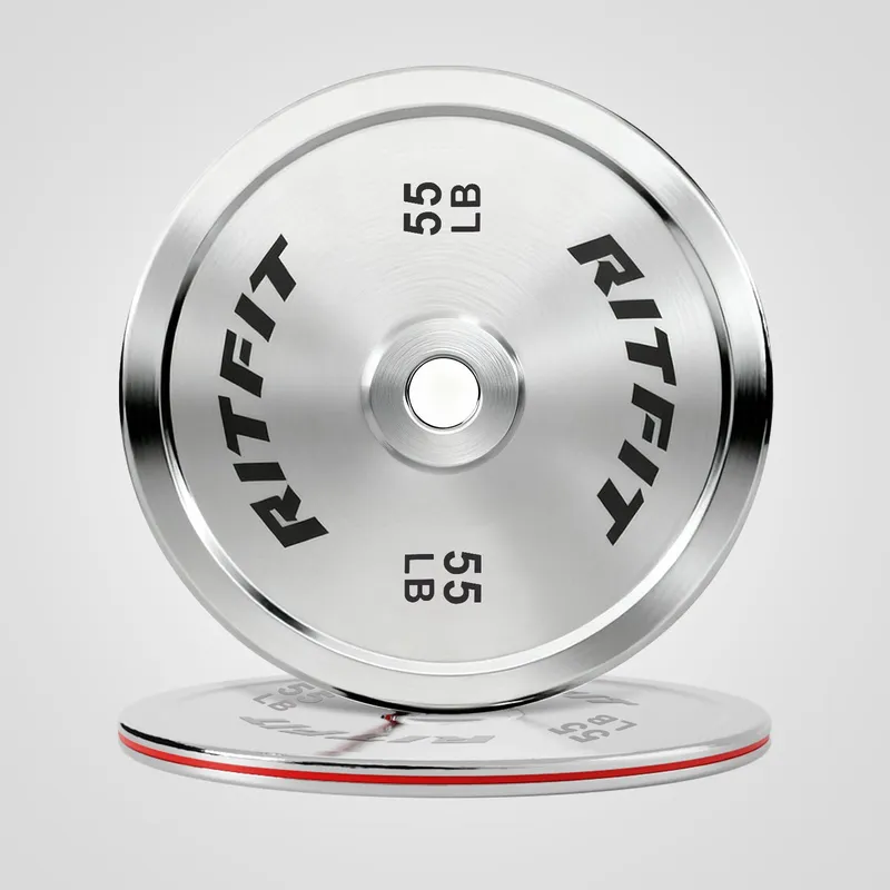RitFit Silver Steel Strip Olympic Plates 2-Inch
