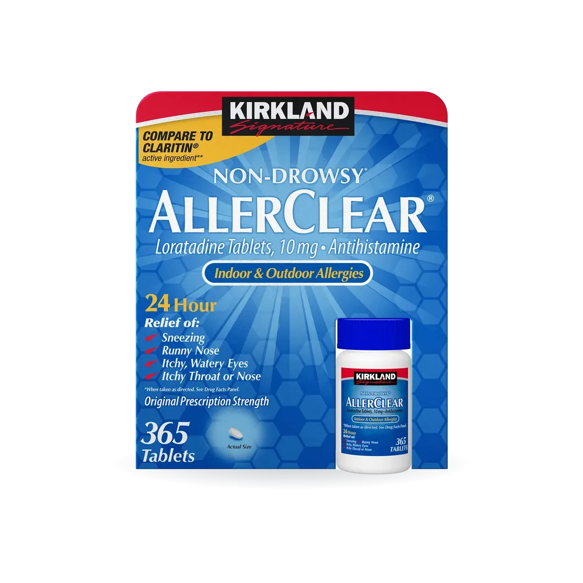 Kirkland Signature Non-Drowsy AllerClear Antihistamine 10 mg., 365 Tablets
