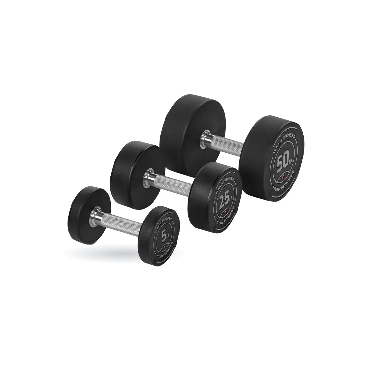 5 LB - 50 LB Set Round Urethane Dumbbells