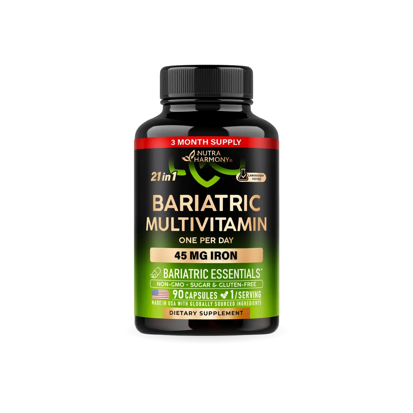 Nutra Harmony Bariatric Multivitamin with Iron 45mg, 90 Capsules