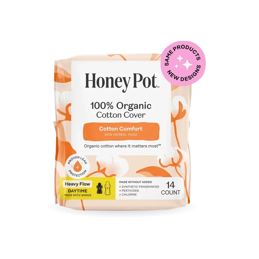 Organic Cotton Comfort Cover Heavy Flow Daytime Pads