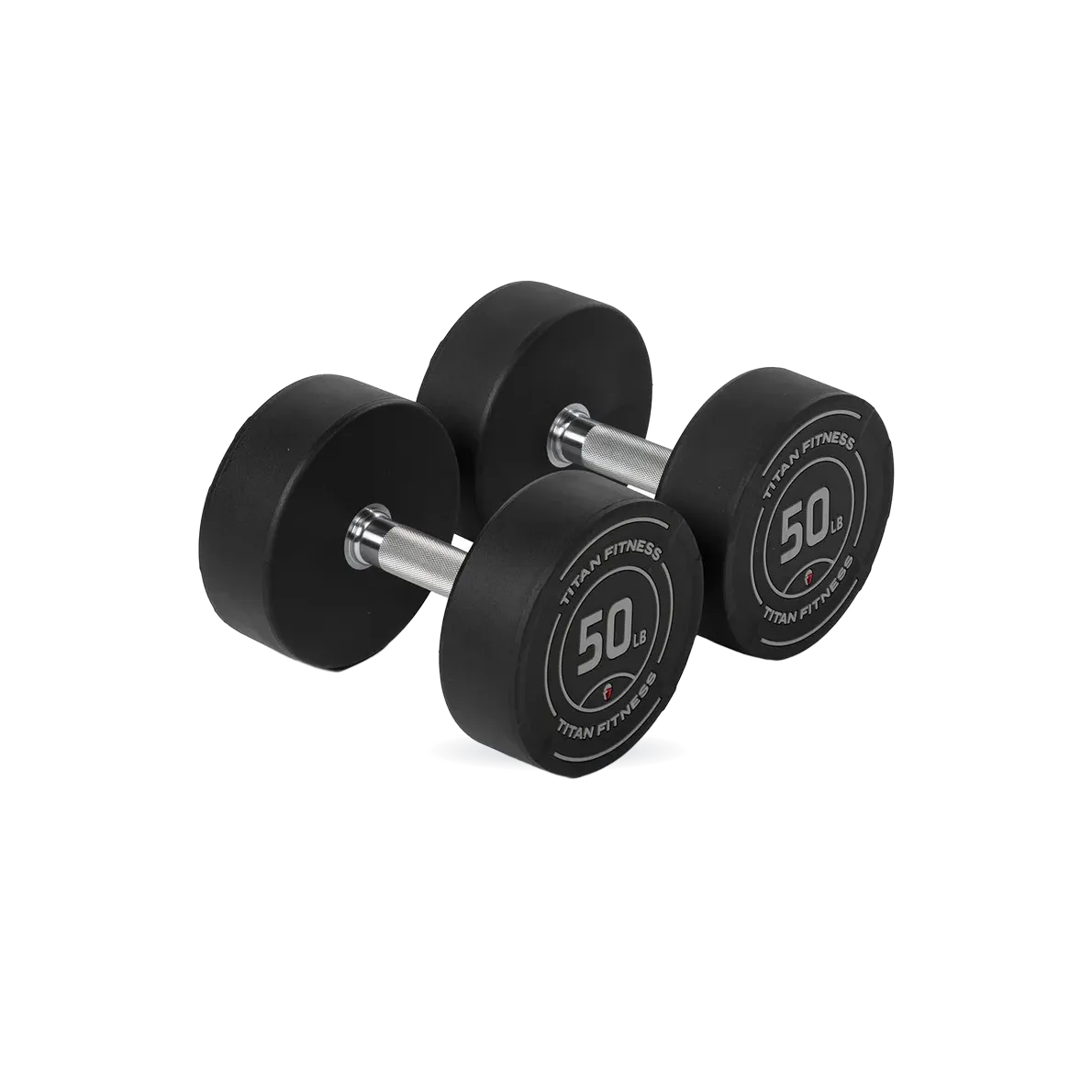 50 LB Pair Round Urethane Dumbbells